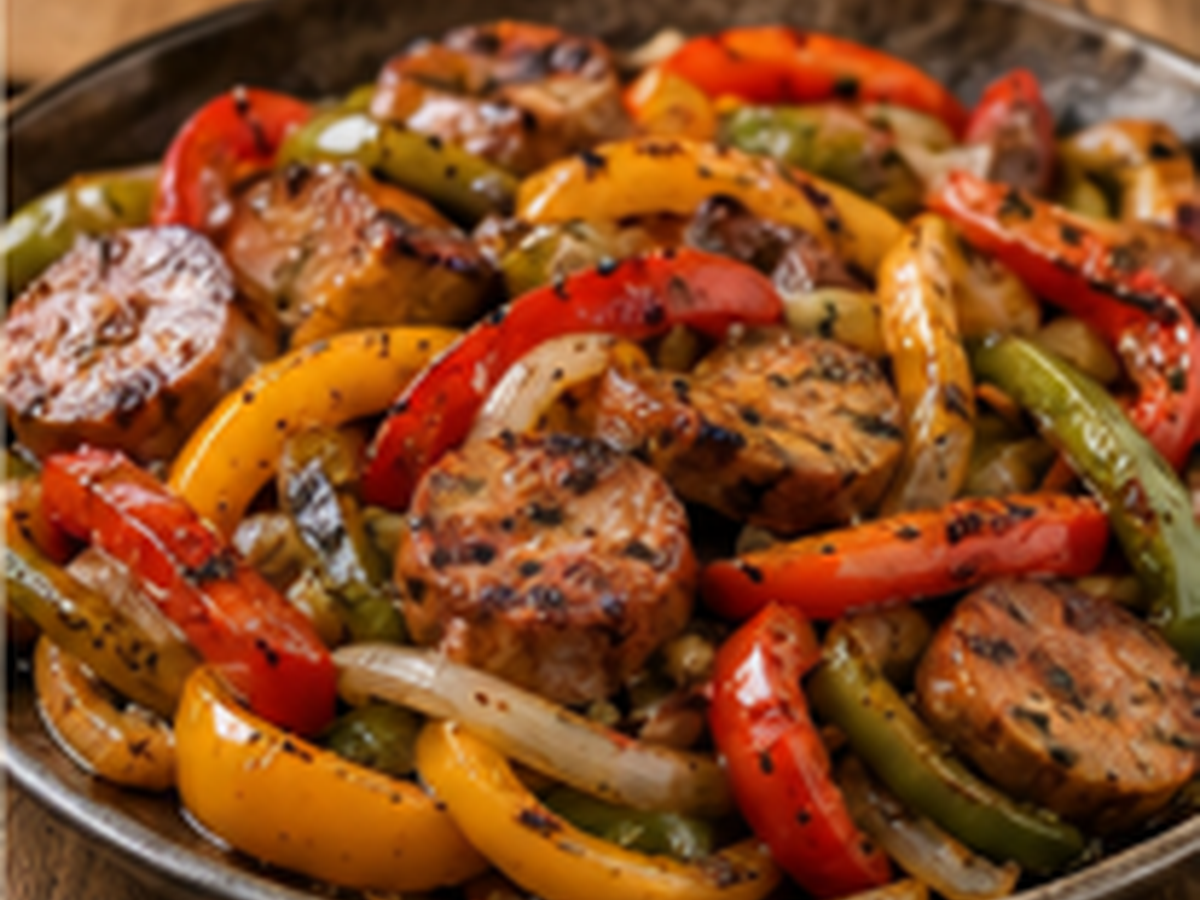 Italian sausage and peppers for a family picnic